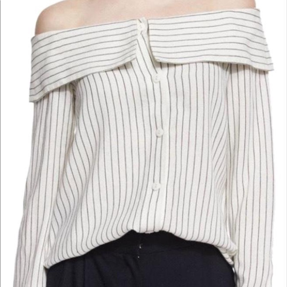 Never worn TIBI off-the-shoulder blouse